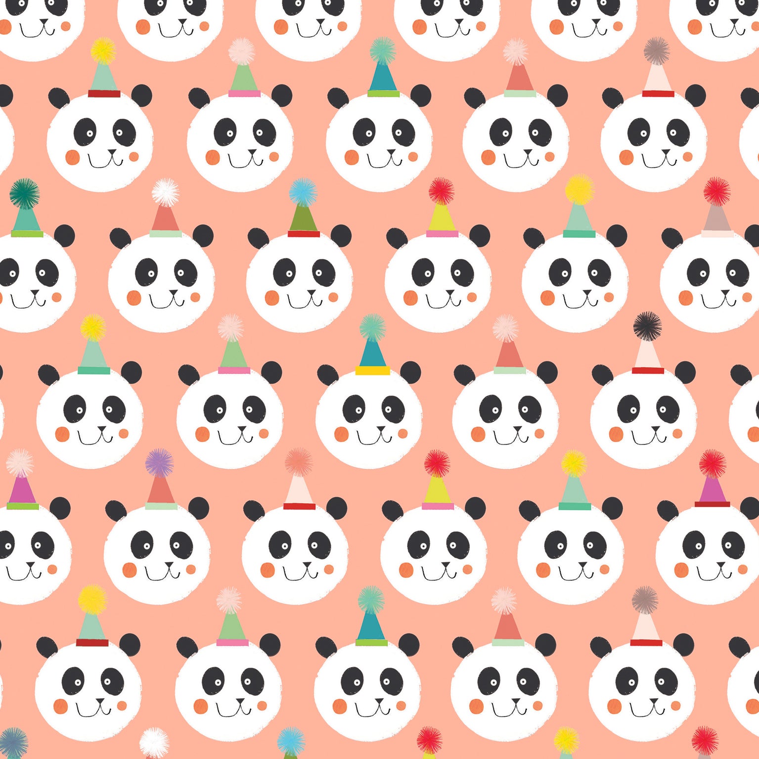 WP107 panda wrapping paper