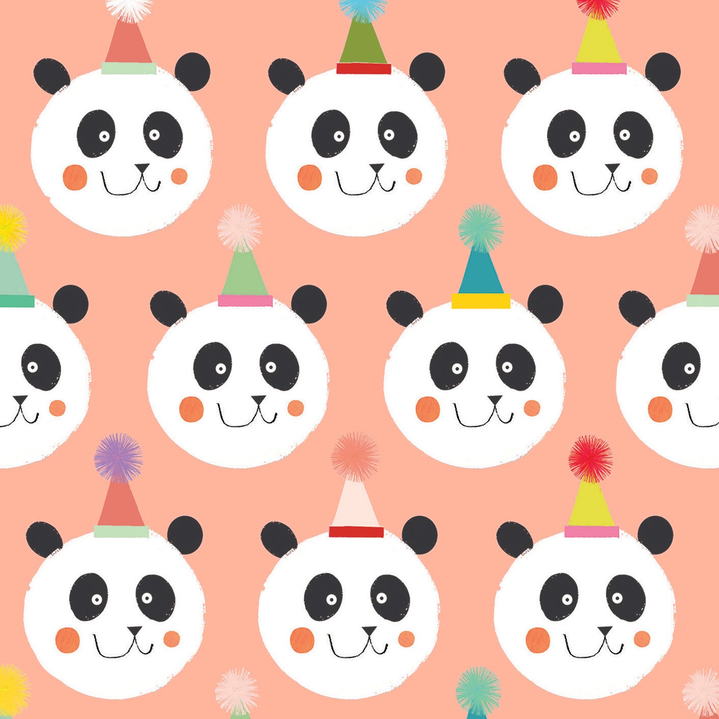 WP107 panda wrapping paper