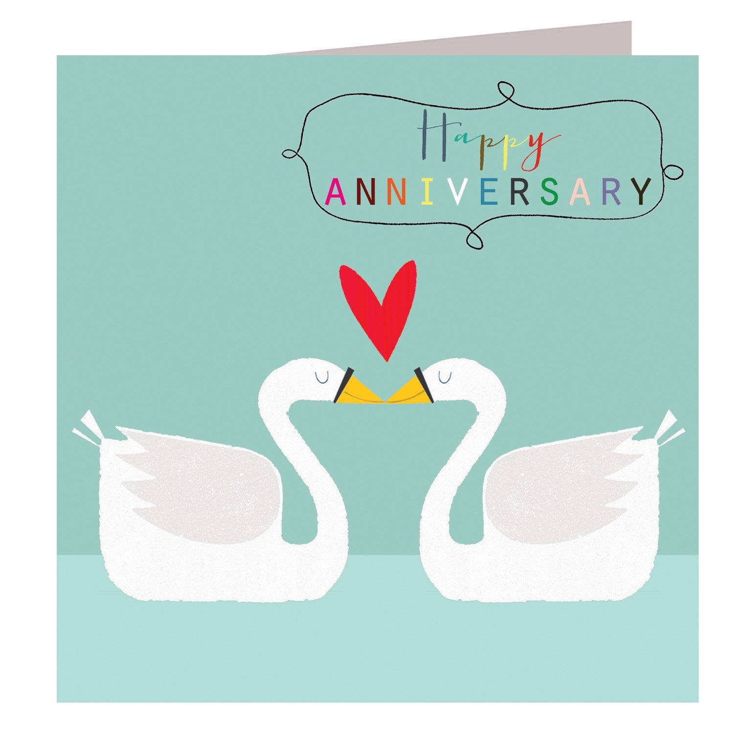 AA04 swans anniversary greetings card