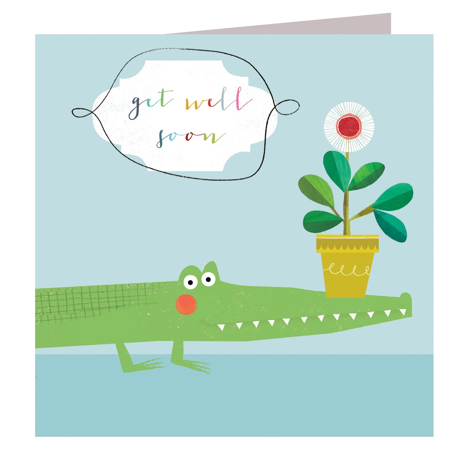 AA07 get well soon crocodile card