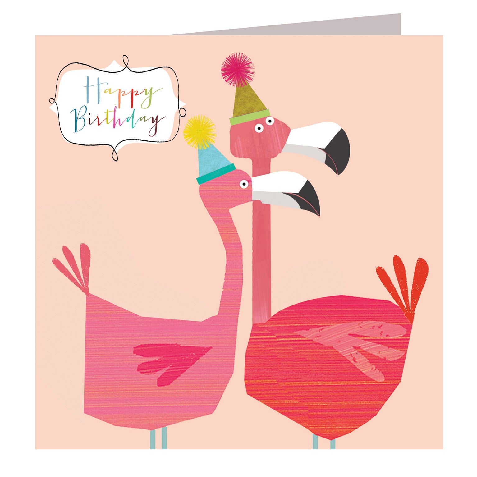 AA13 flamingos happy birthday card