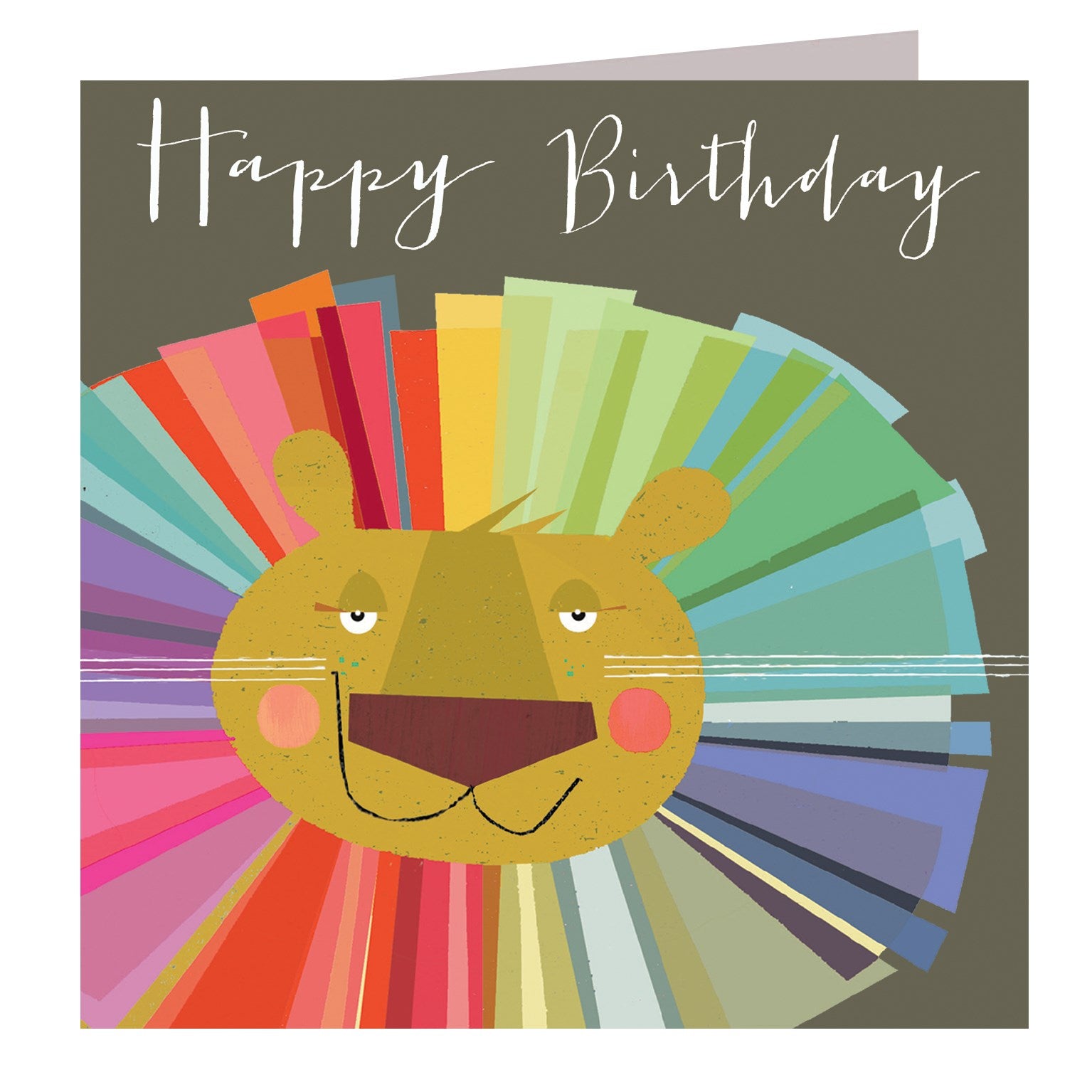 AA14 rainbow lion birthday card