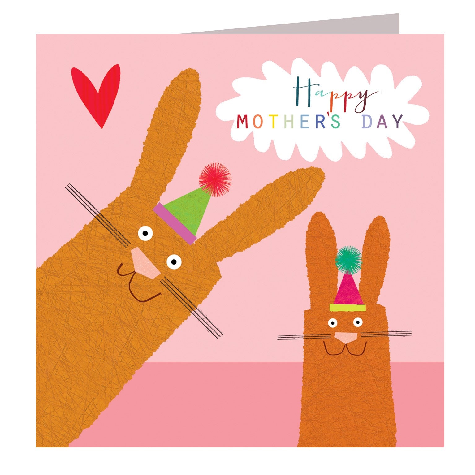 AA16 bunny rabbits Mother's Day card