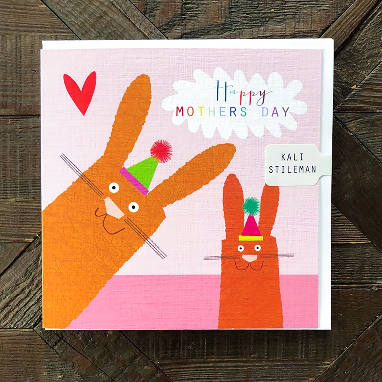 AA16 bunny rabbits Mother's Day card