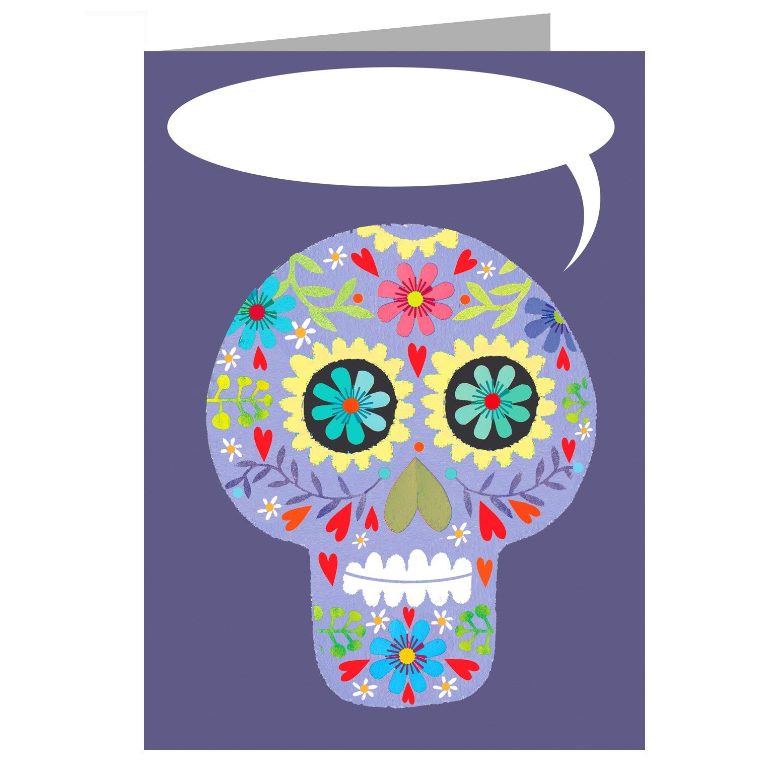 personalised flowery skull card