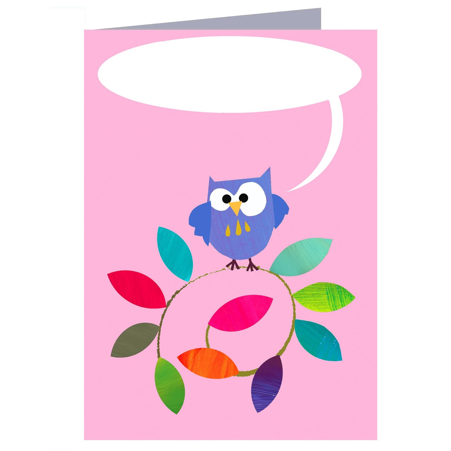 personalised owl branch card