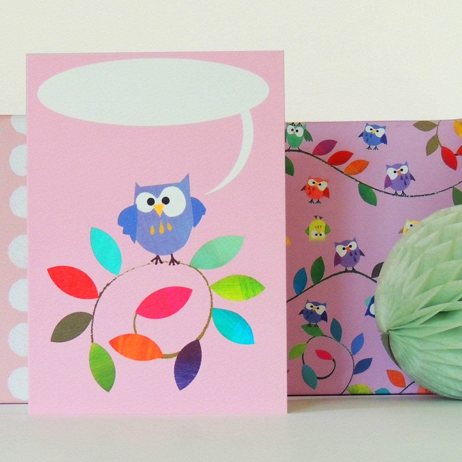 personalised owl branch card