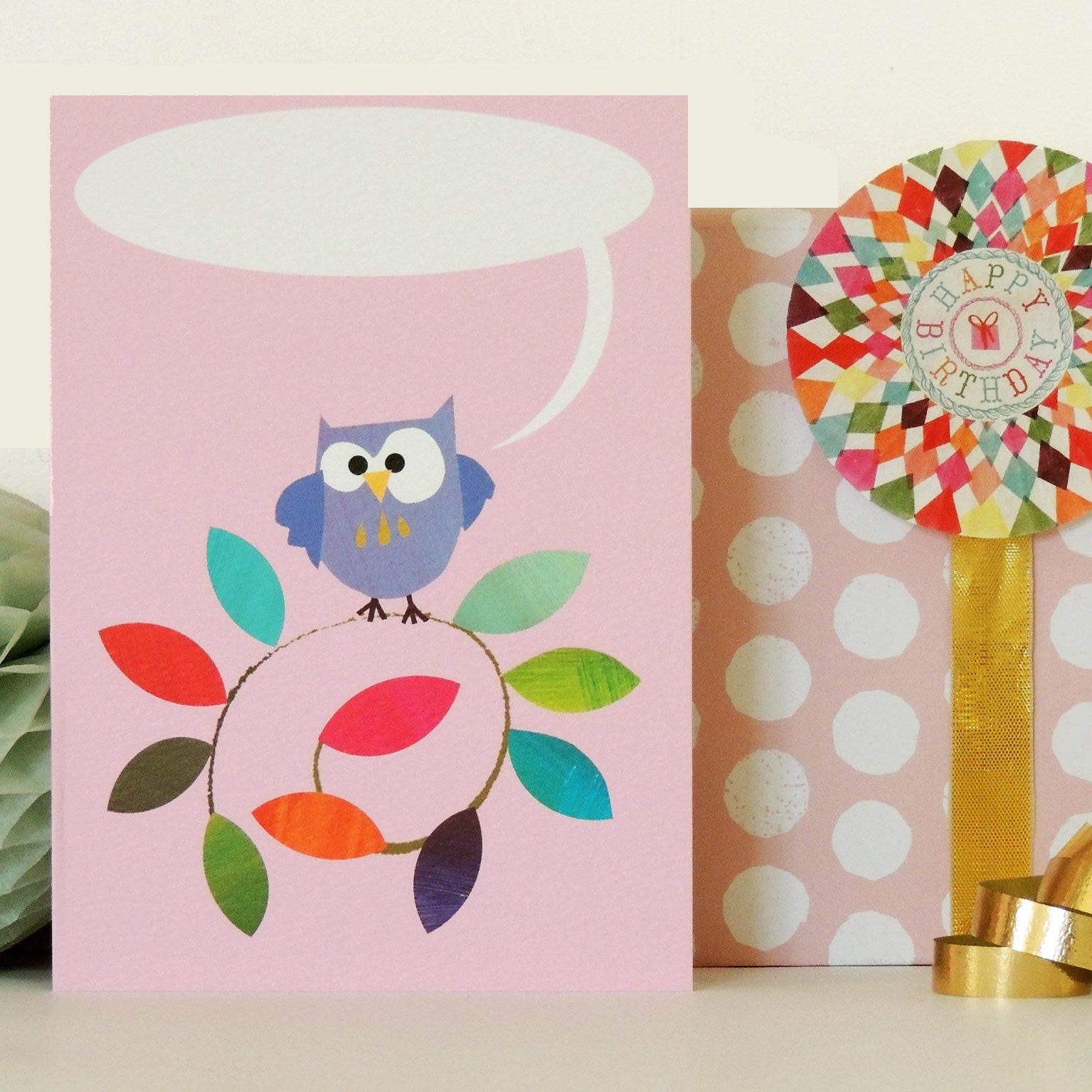 personalised owl branch card