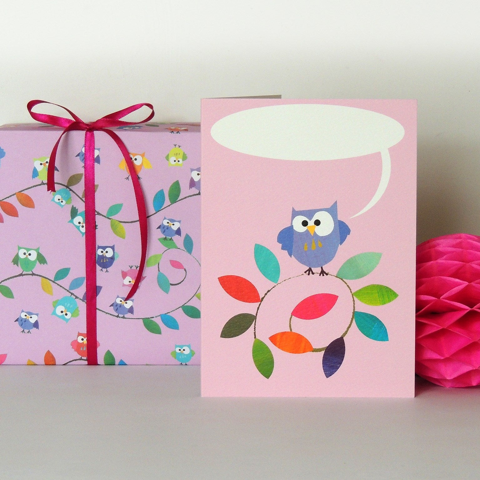 personalised owl branch card