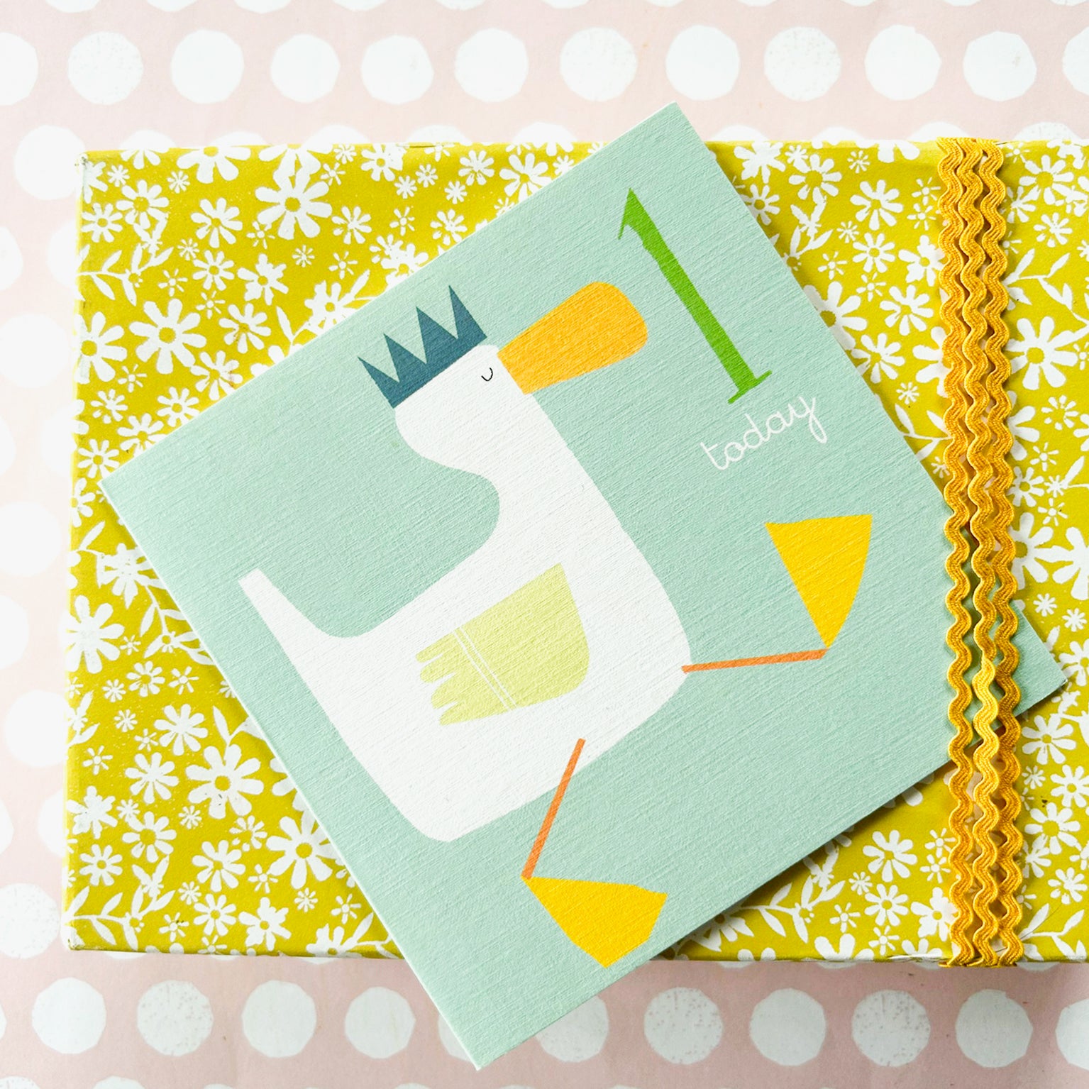 AC01 duckling 1st birthday card