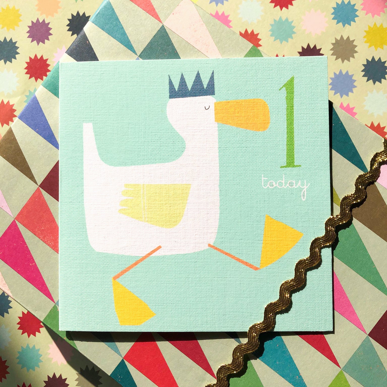 AC01 duckling 1st birthday card