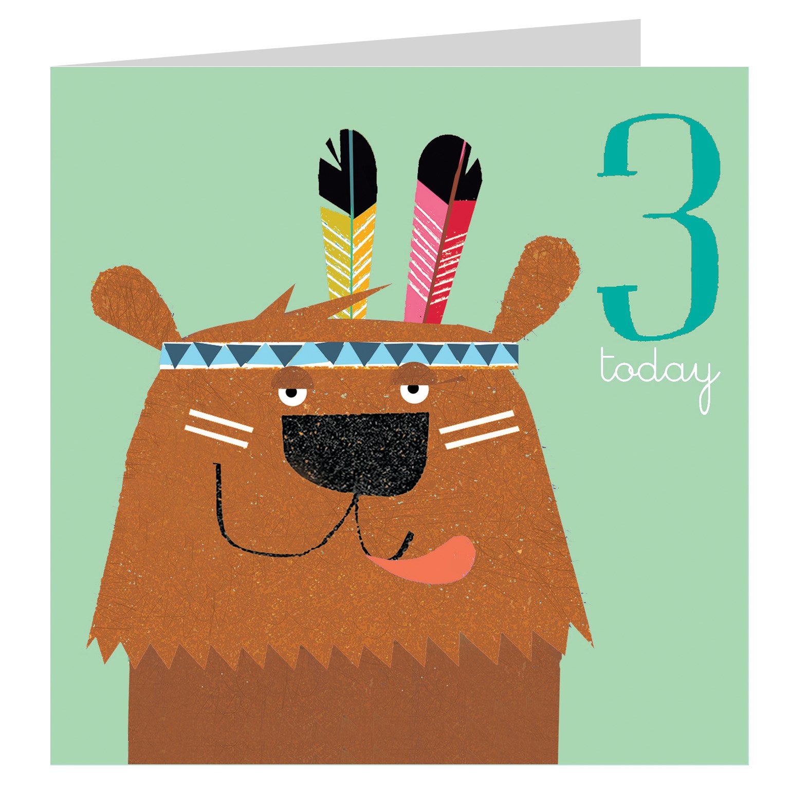 AC03 bear 3rd birthday card