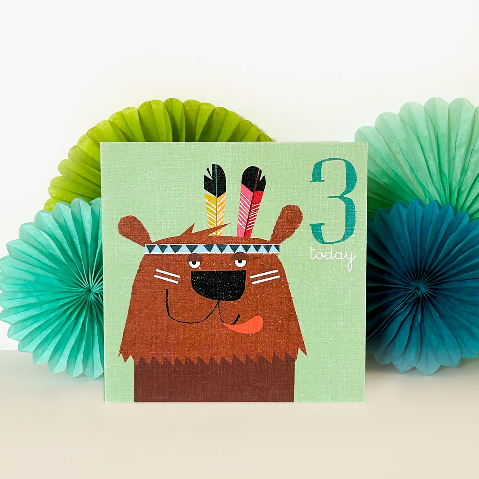 AC03 bear 3rd birthday card