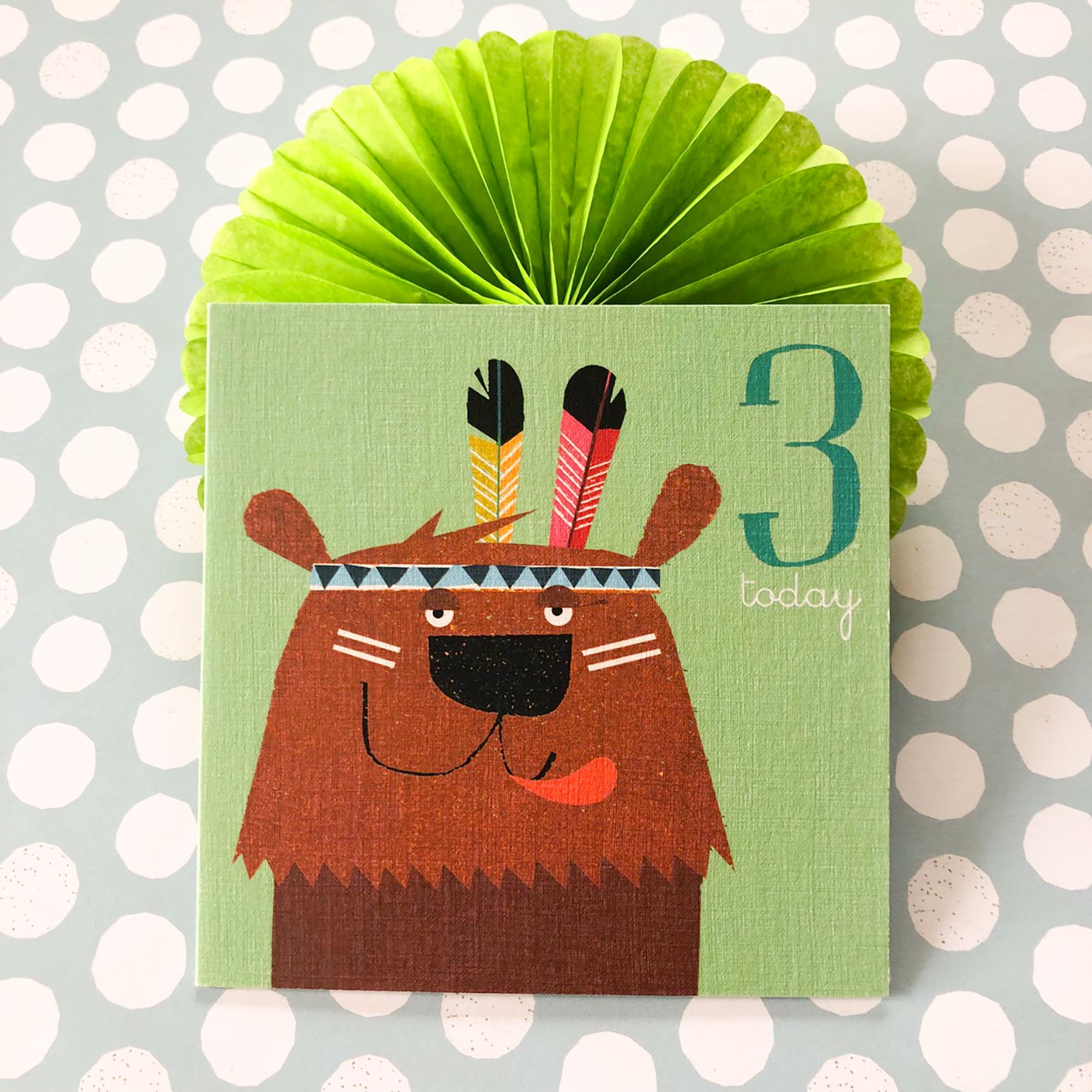 AC03 bear 3rd birthday card