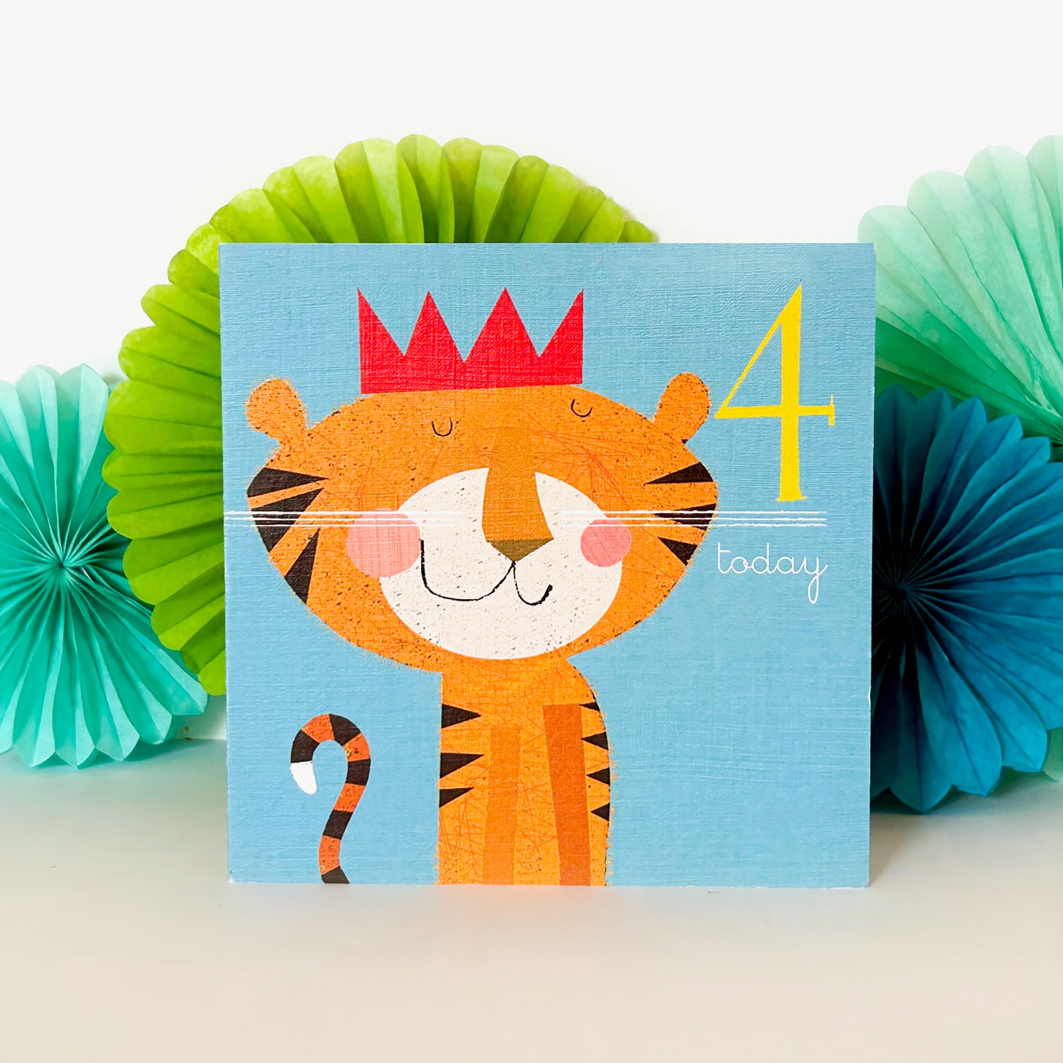 AC04 tiger 4th birthday card