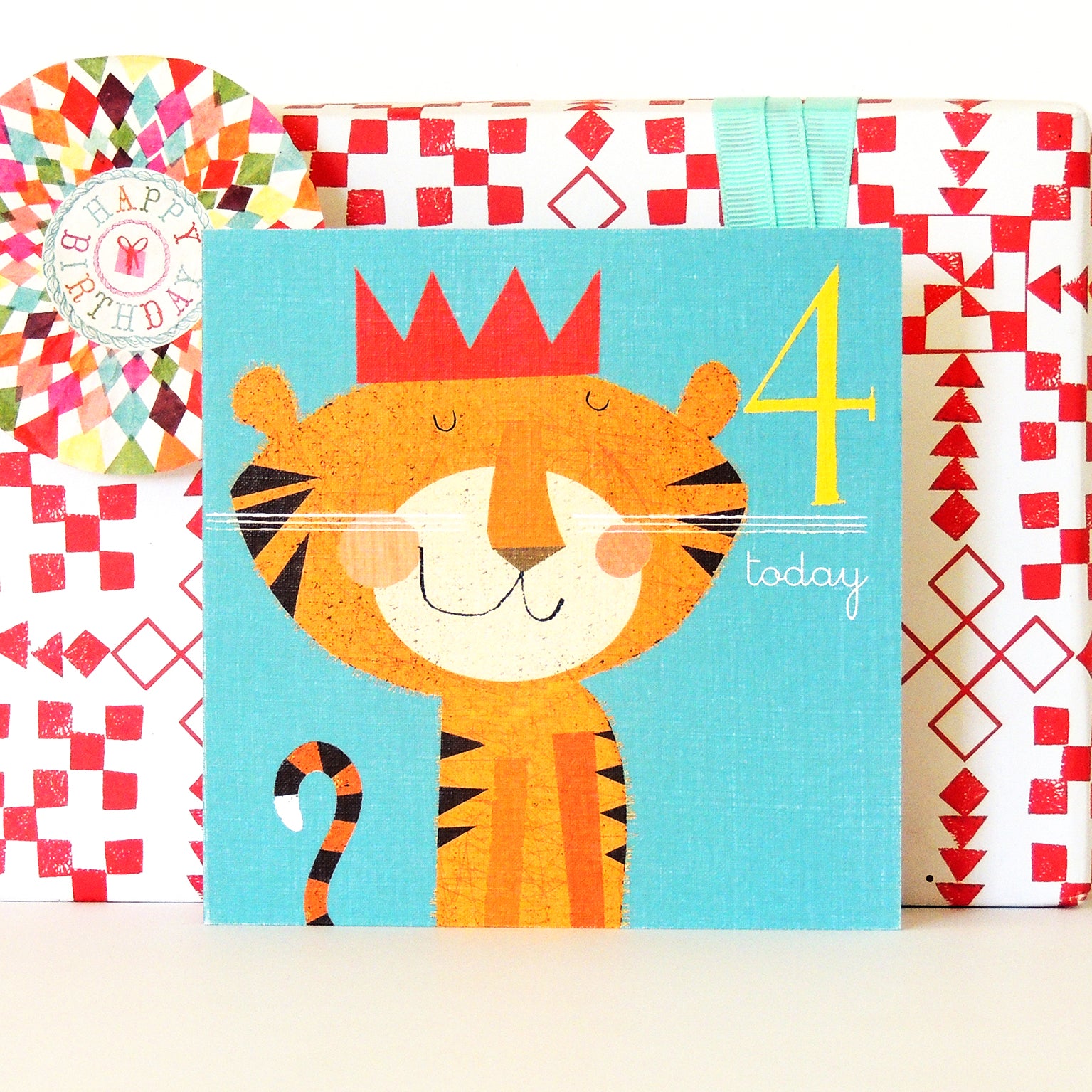 AC04 tiger 4th birthday card