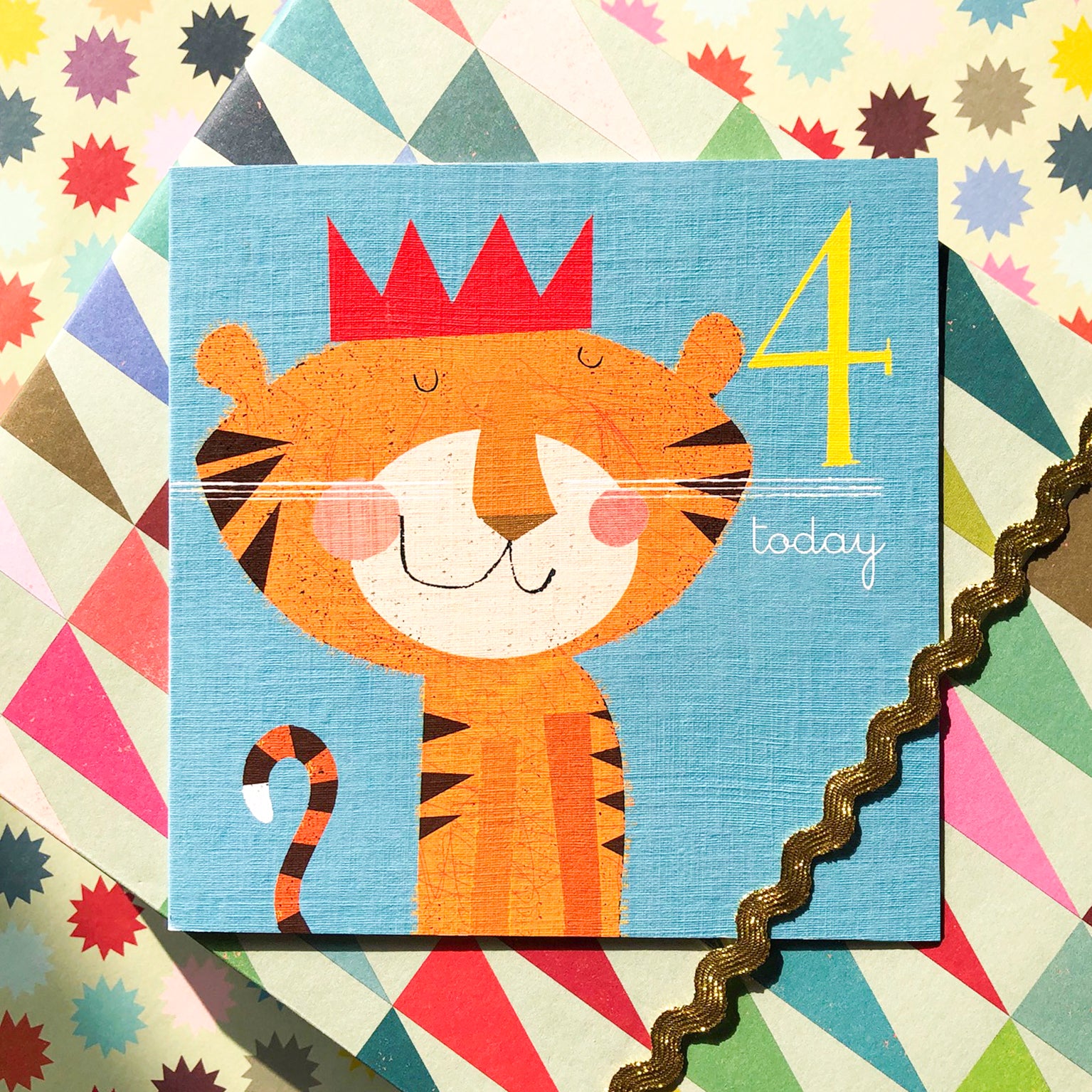 AC04 tiger 4th birthday card