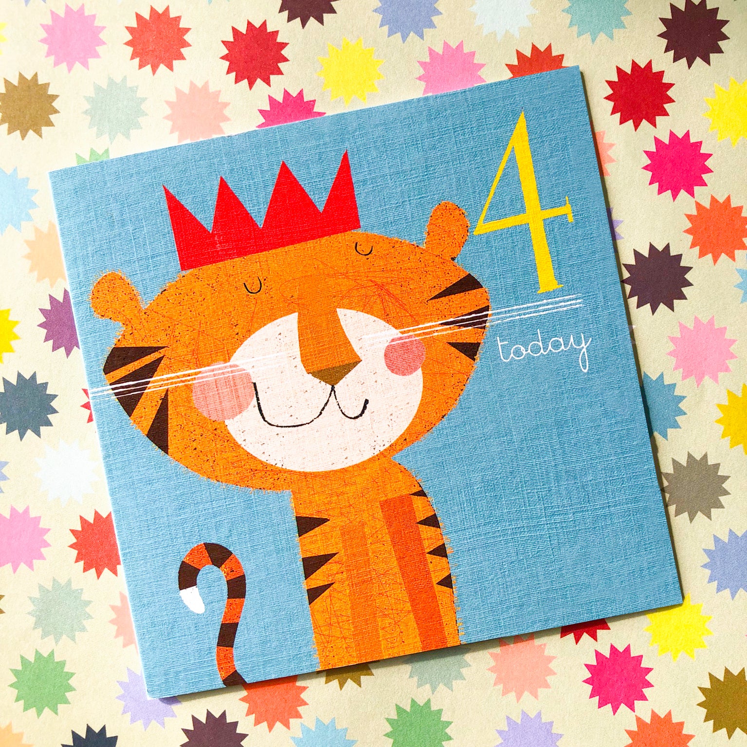 AC04 tiger 4th birthday card