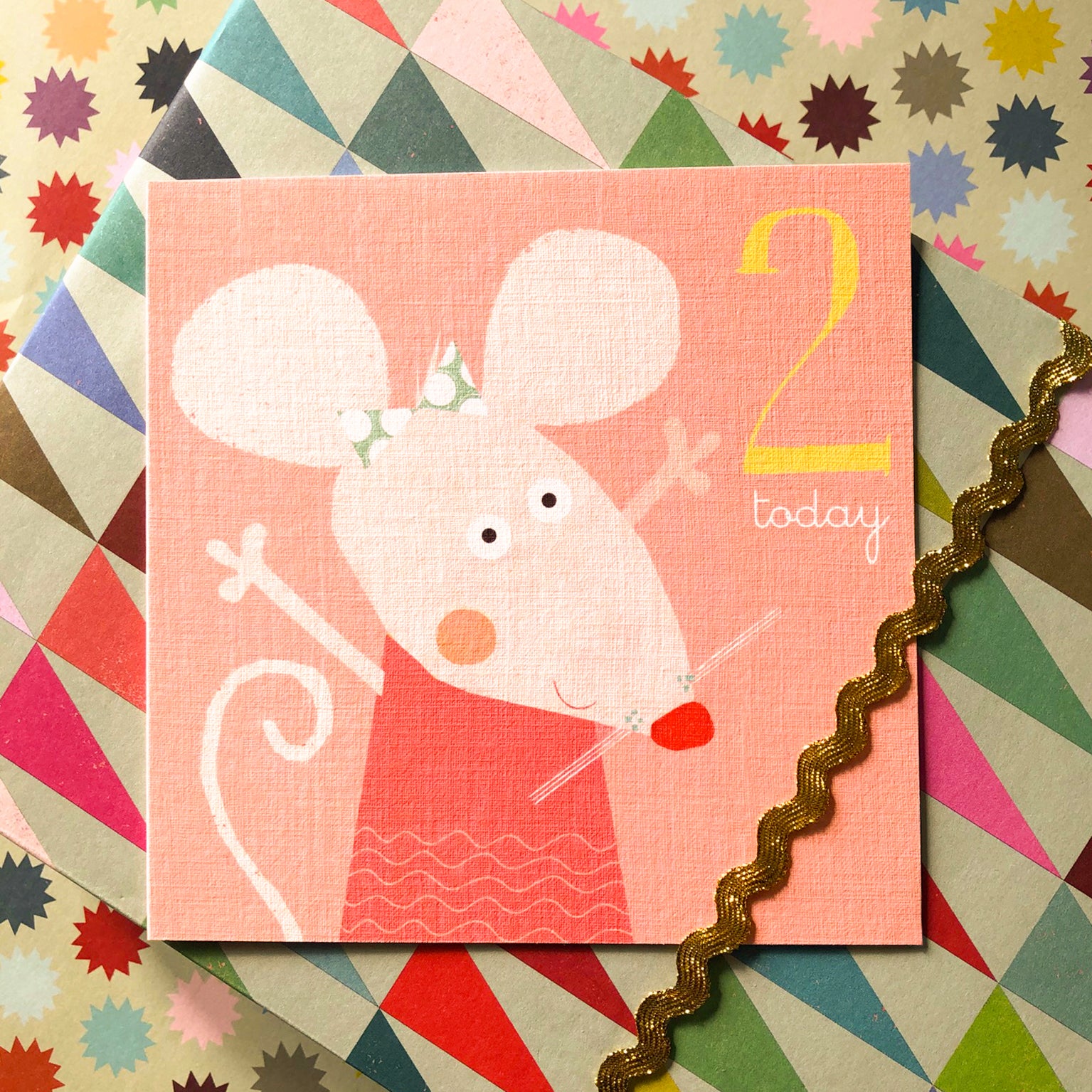 AC08 mouse 2nd birthday card