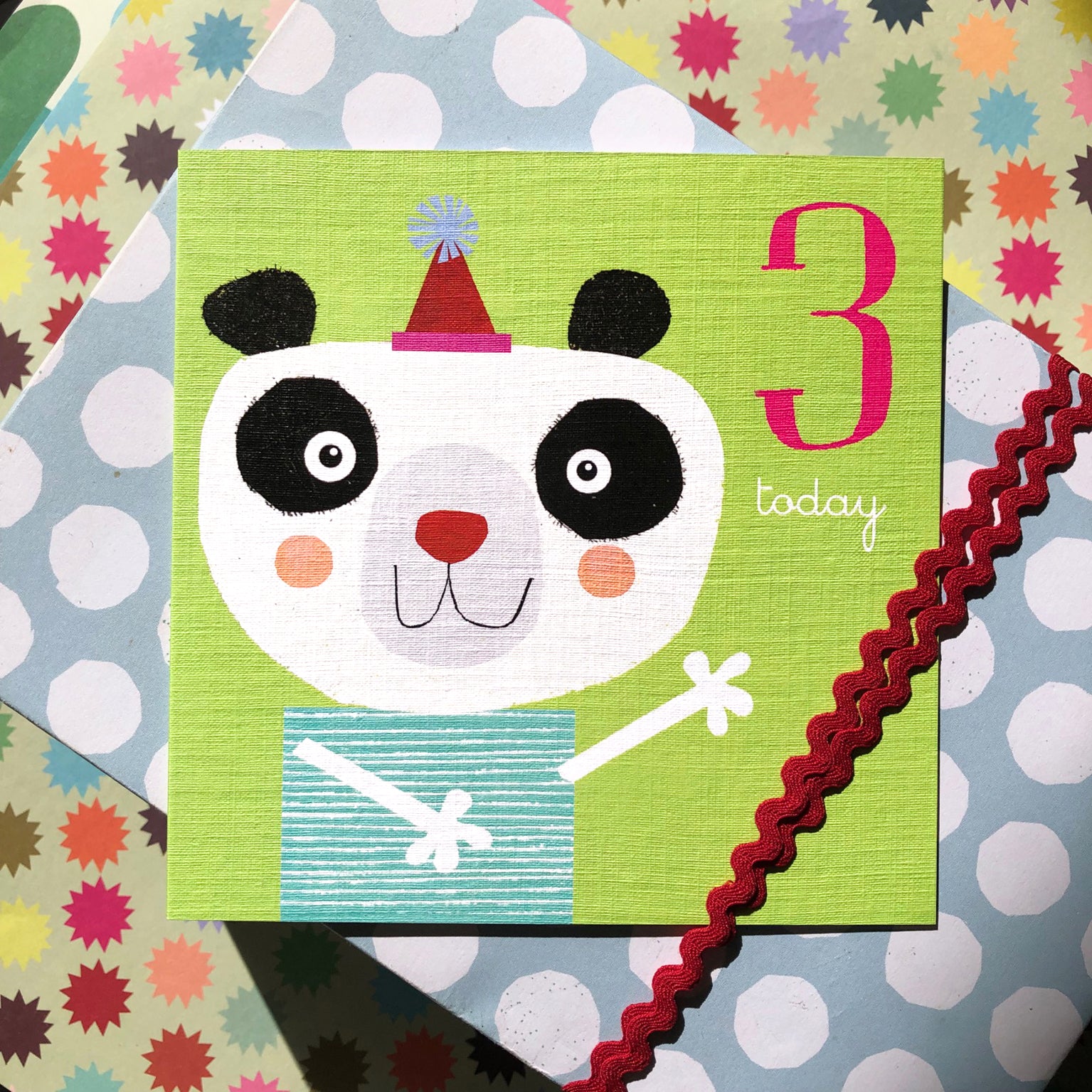 AC09 panda 3rd birthday card