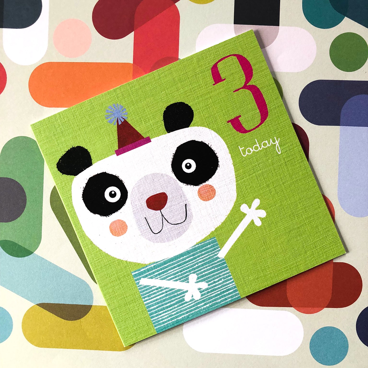 AC09 panda 3rd birthday card