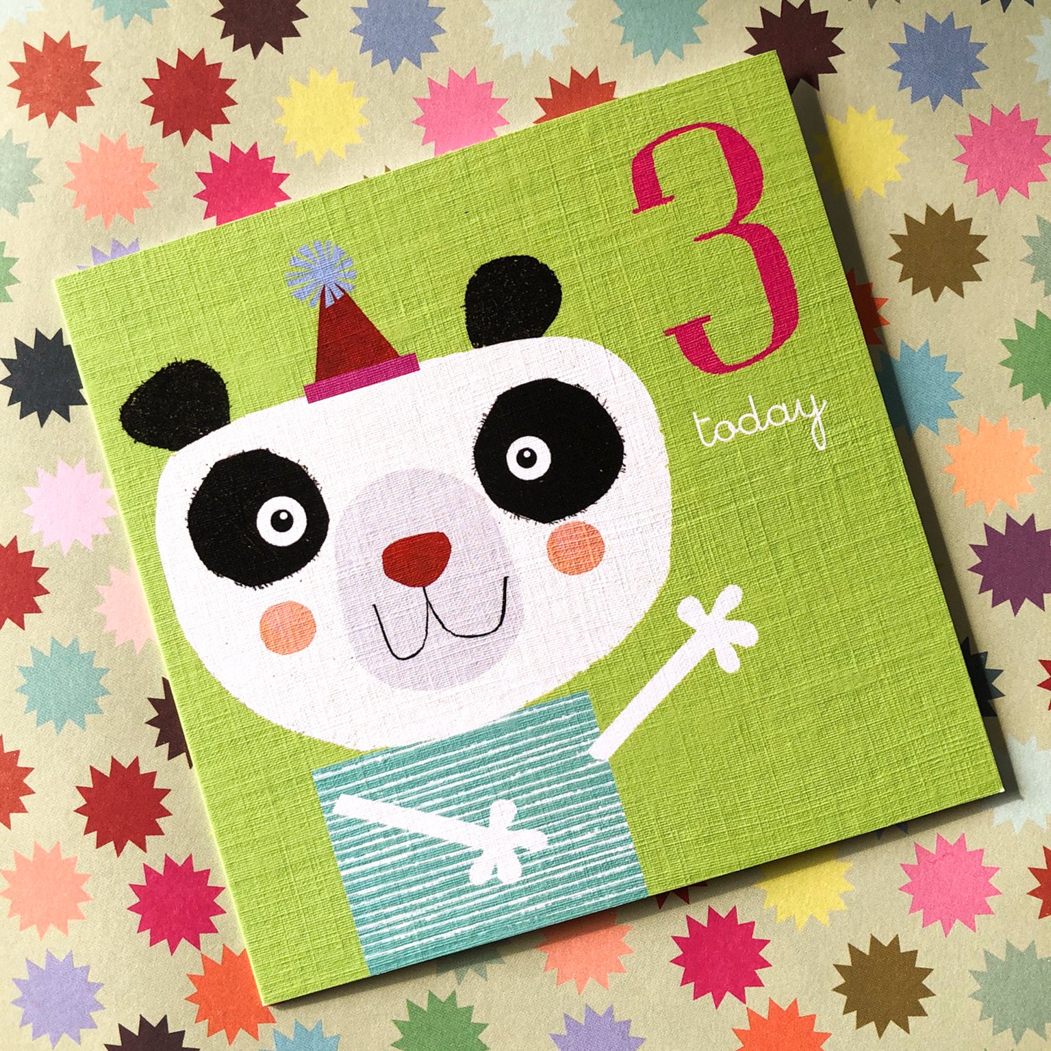 AC09 panda 3rd birthday card