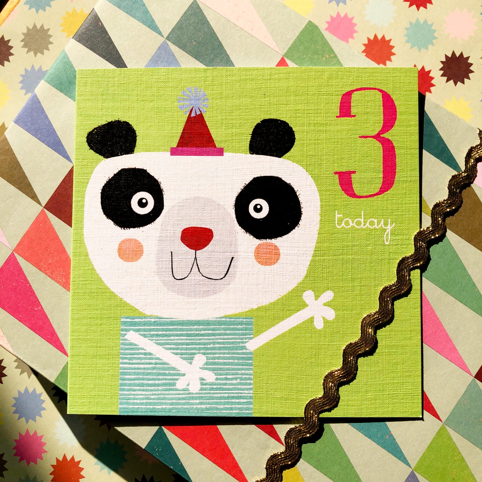 AC09 panda 3rd birthday card