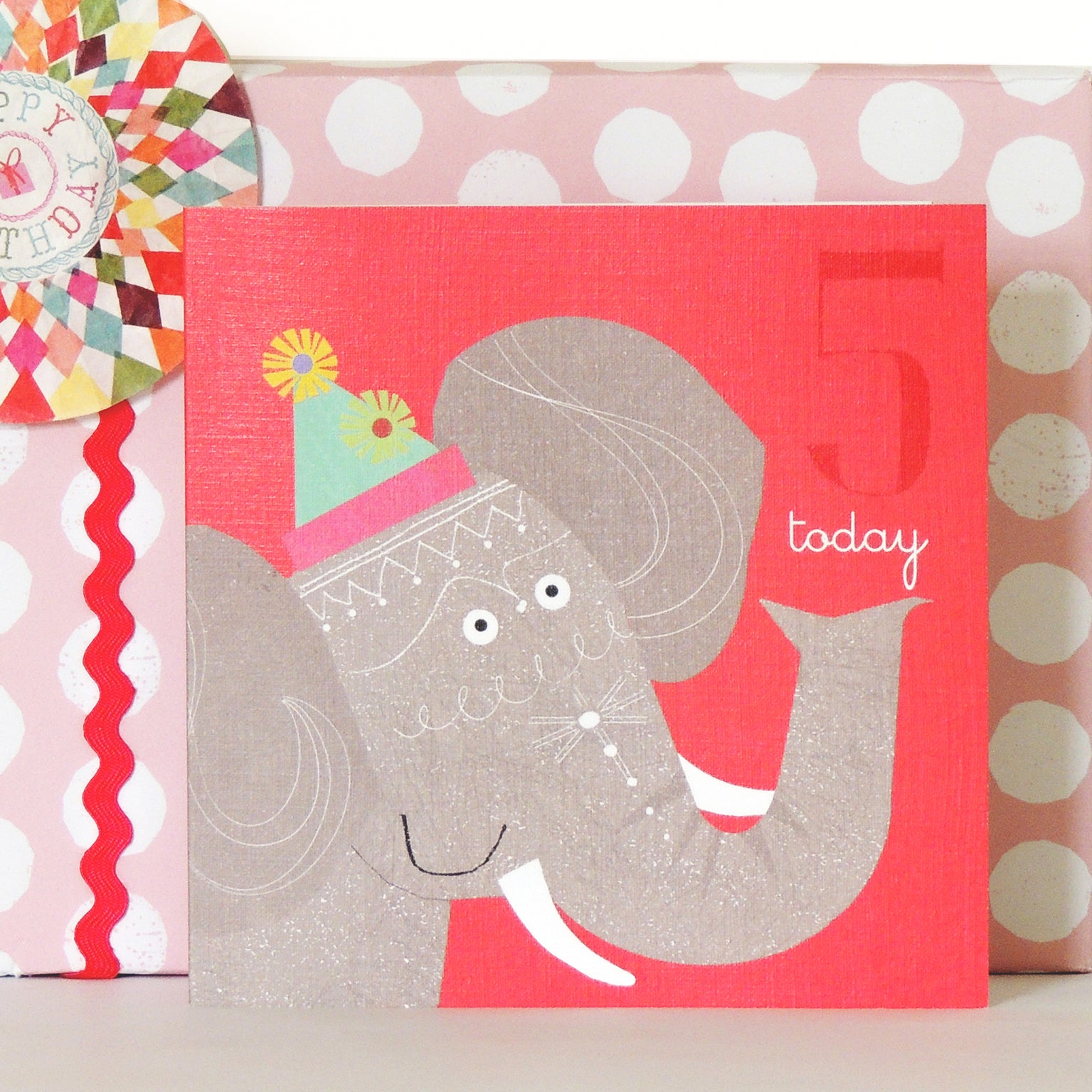 AC11 elephant 5th birthday card