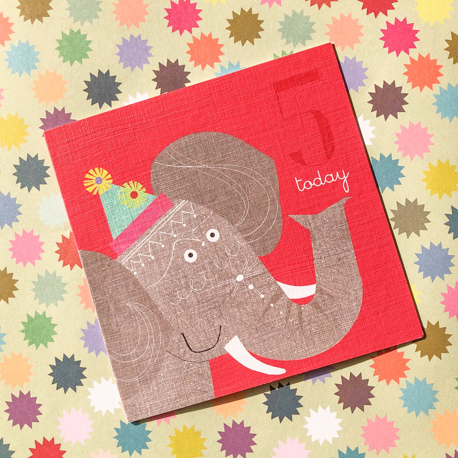 AC11 elephant 5th birthday card