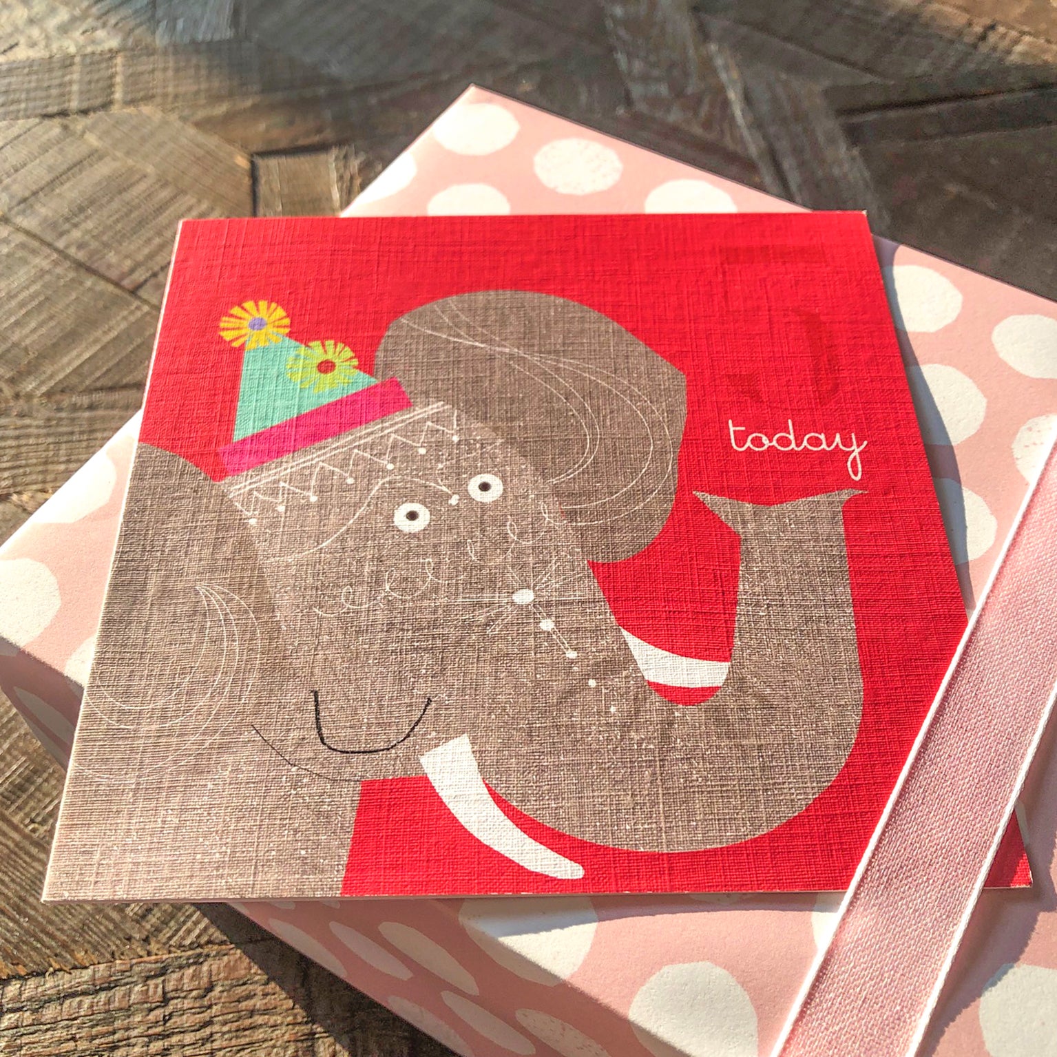 AC11 elephant 5th birthday card