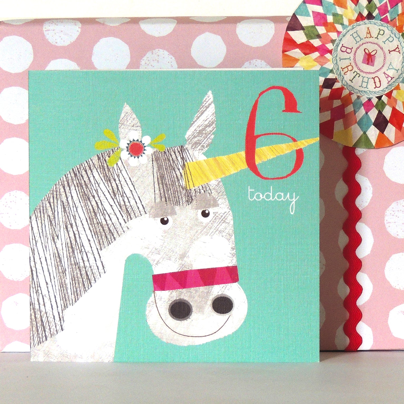 AC12 unicorn 6th birthday card