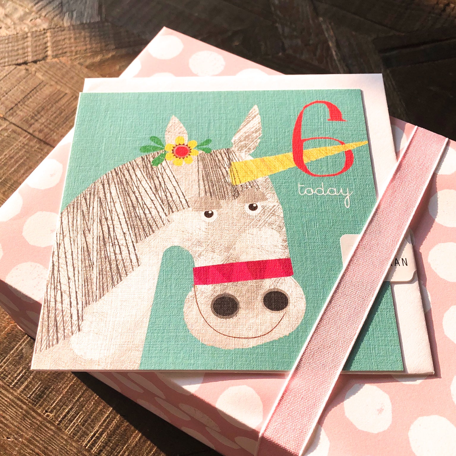 AC12 unicorn 6th birthday card