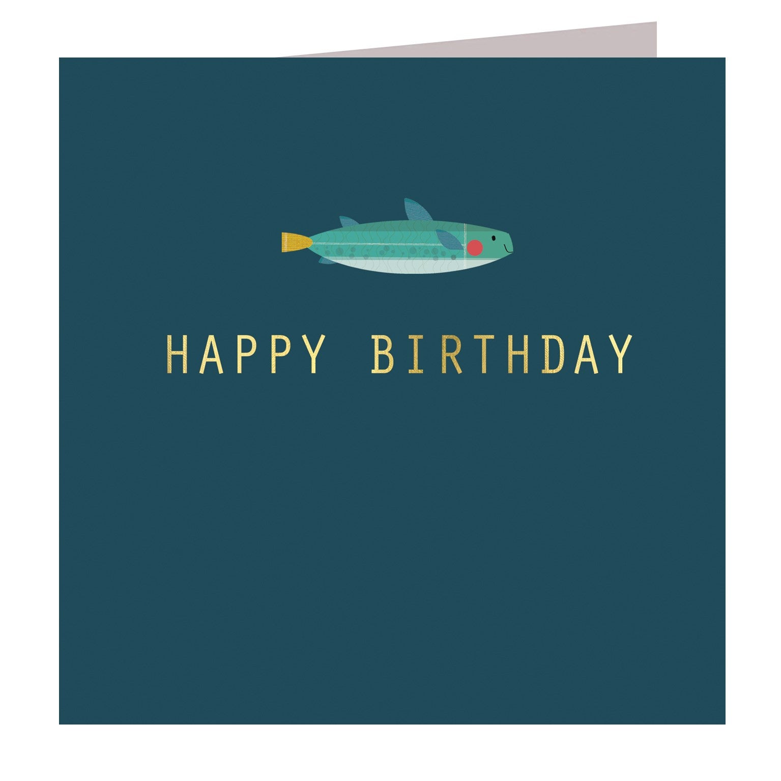 AH01 gold foiled birthday fish card