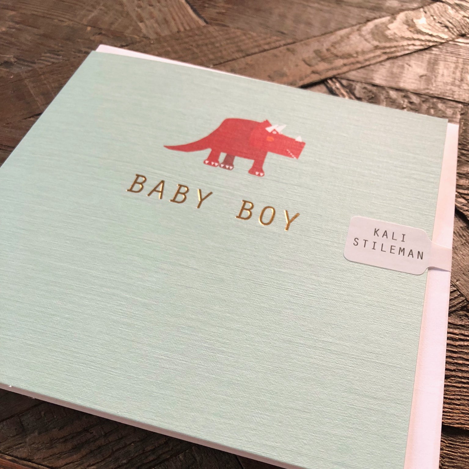 AH07 gold foiled baby boy card