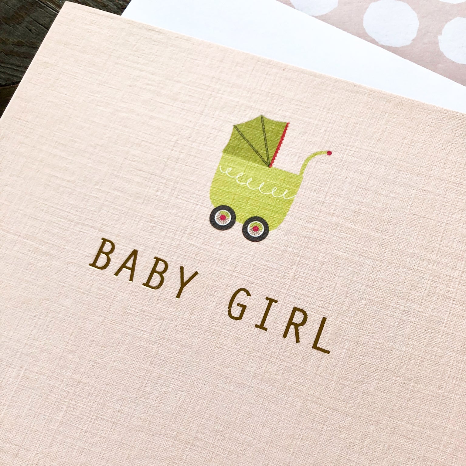 AH13 gold foiled baby girl card