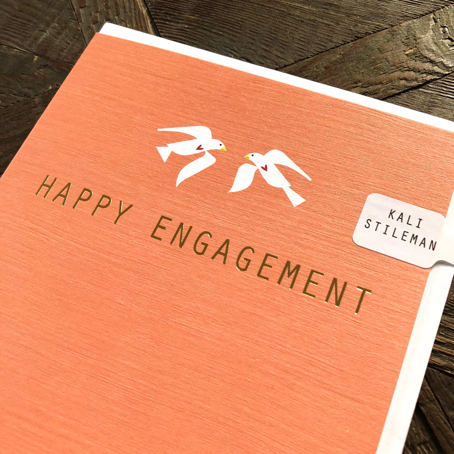 AH14 gold foiled engagement card