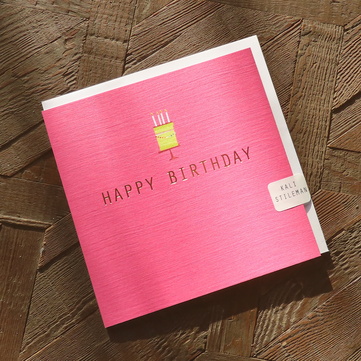 AH15 gold foiled birthday cake card