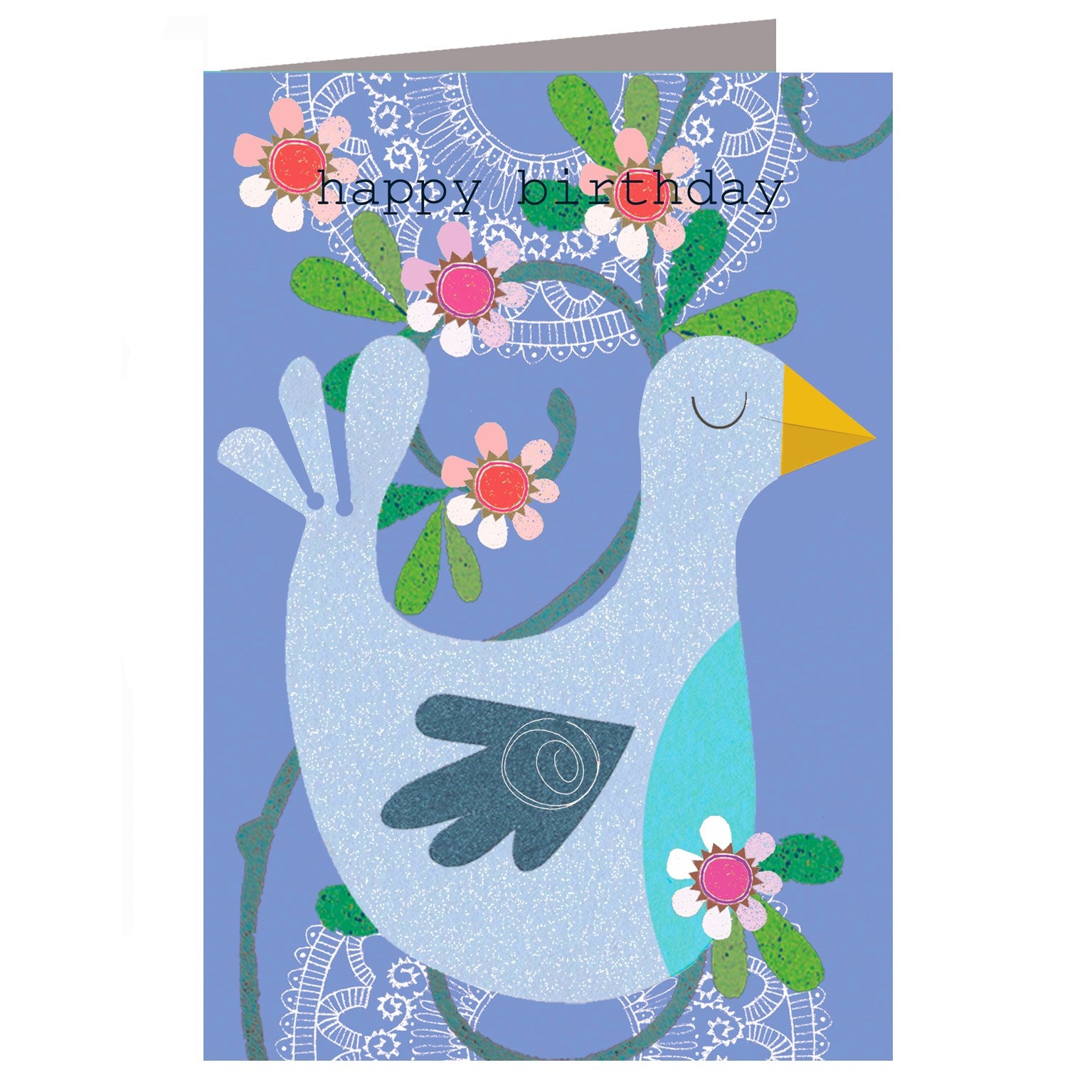 bird happy birthday card