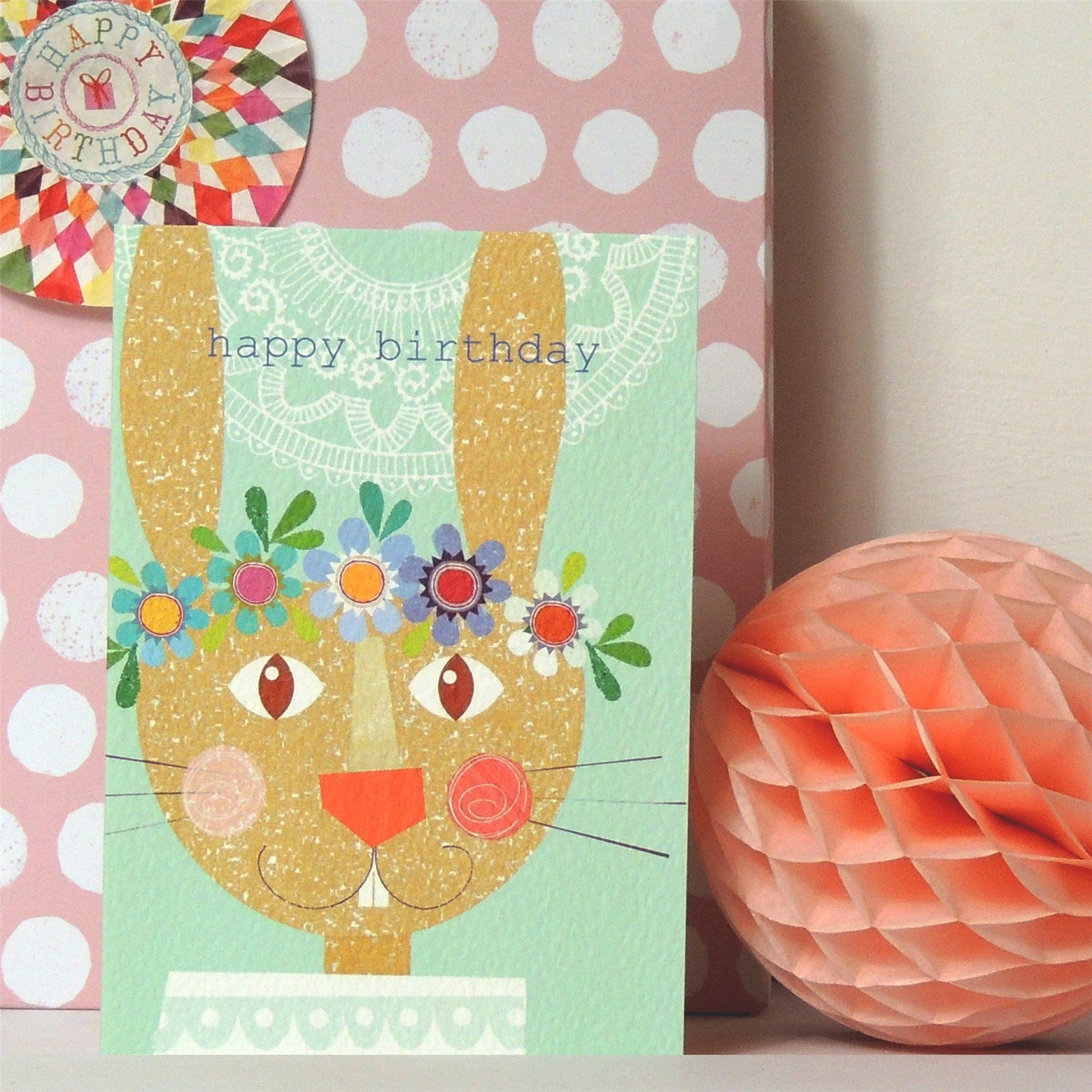 AS14 rabbit happy birthday card