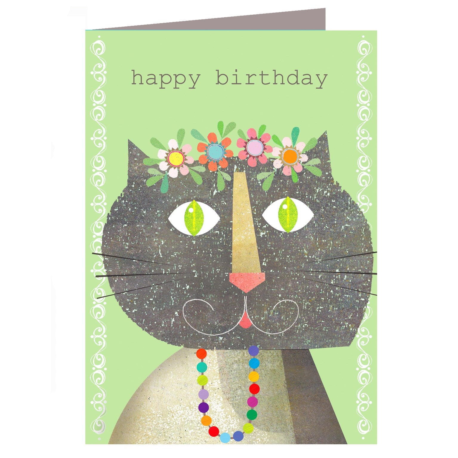 cat happy birthday card