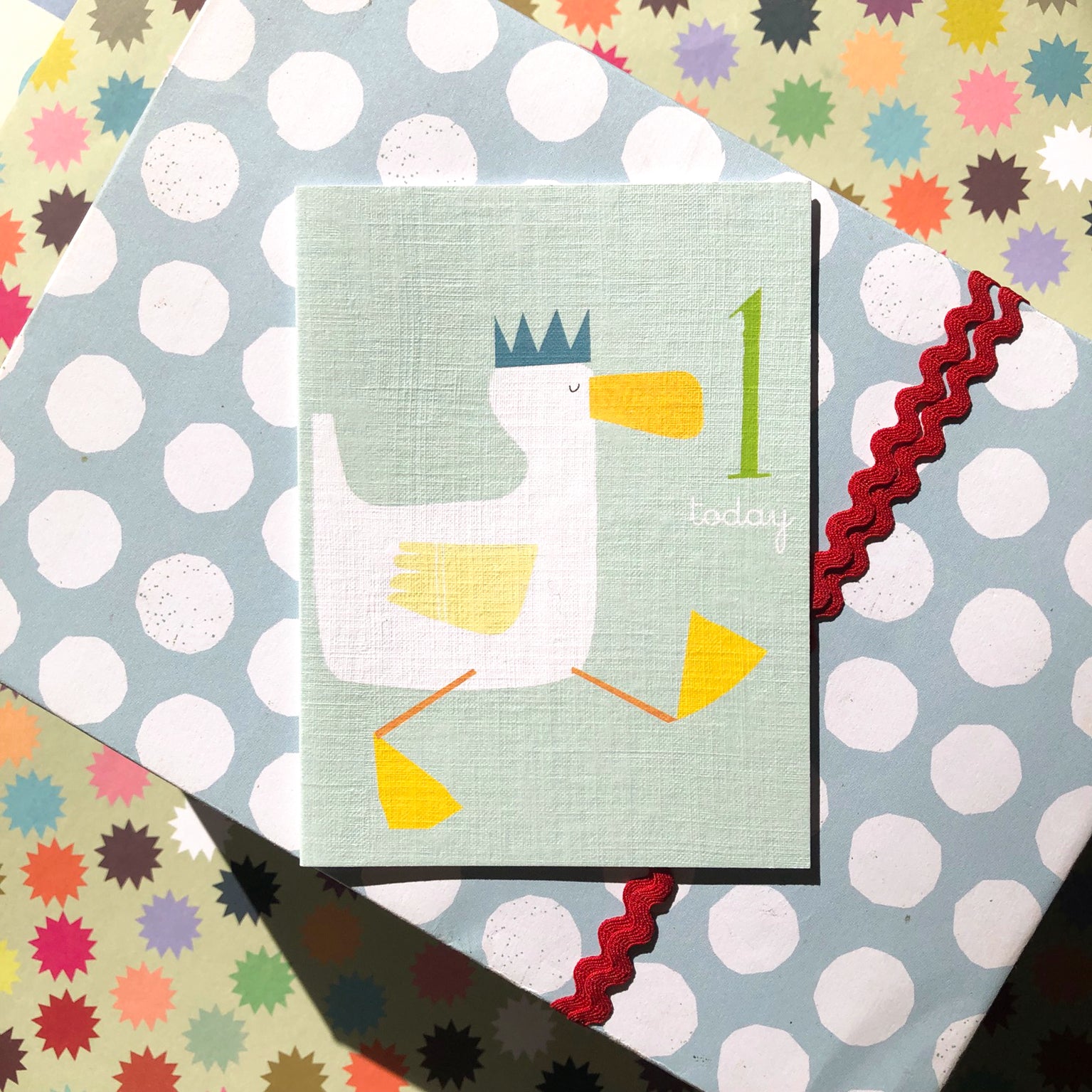 mini duckling 1st birthday card