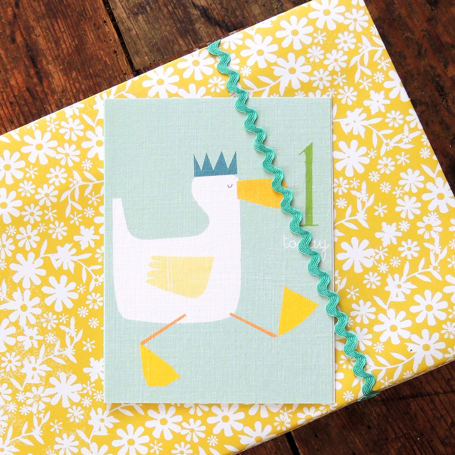 mini duckling 1st birthday card