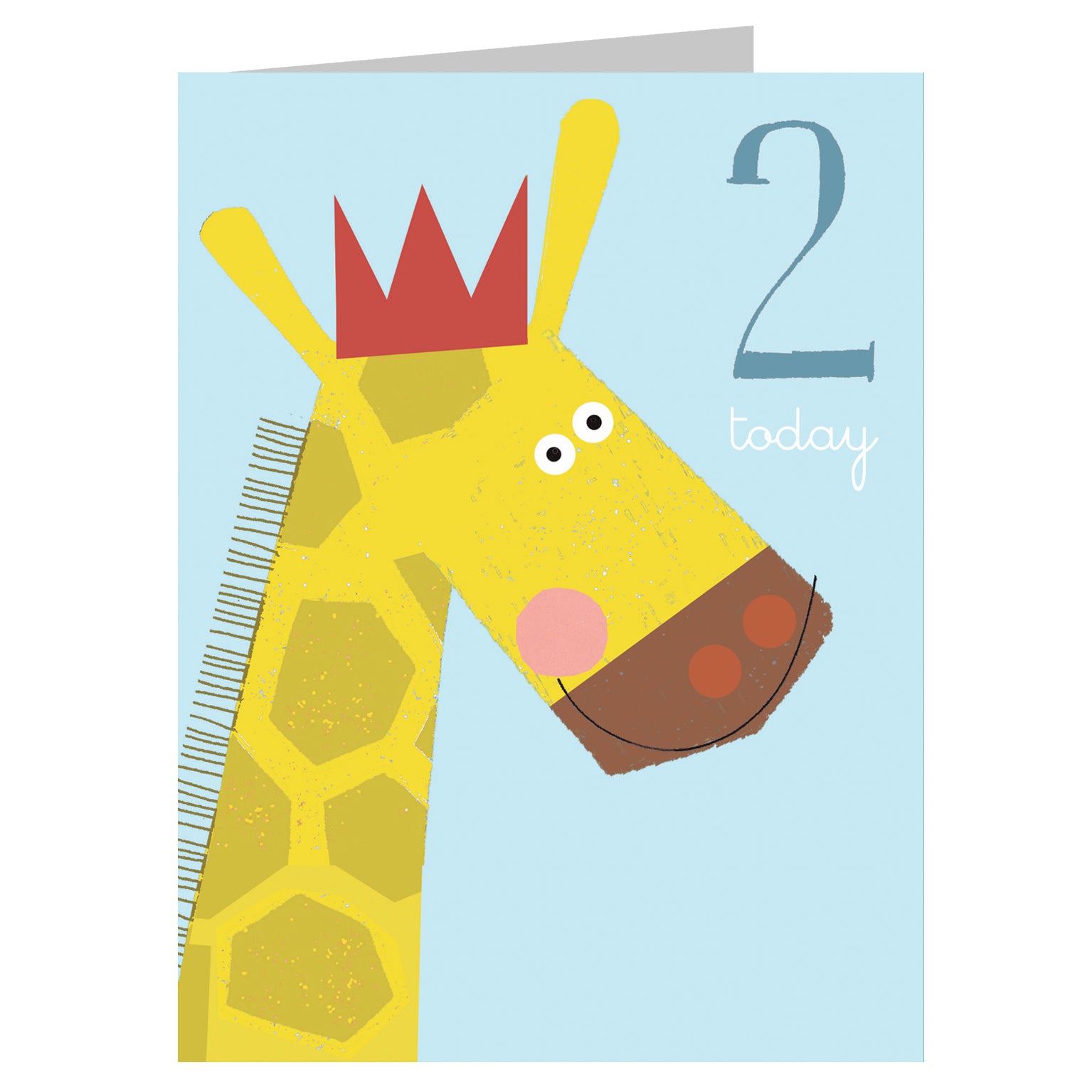 mini giraffe 2nd birthday card