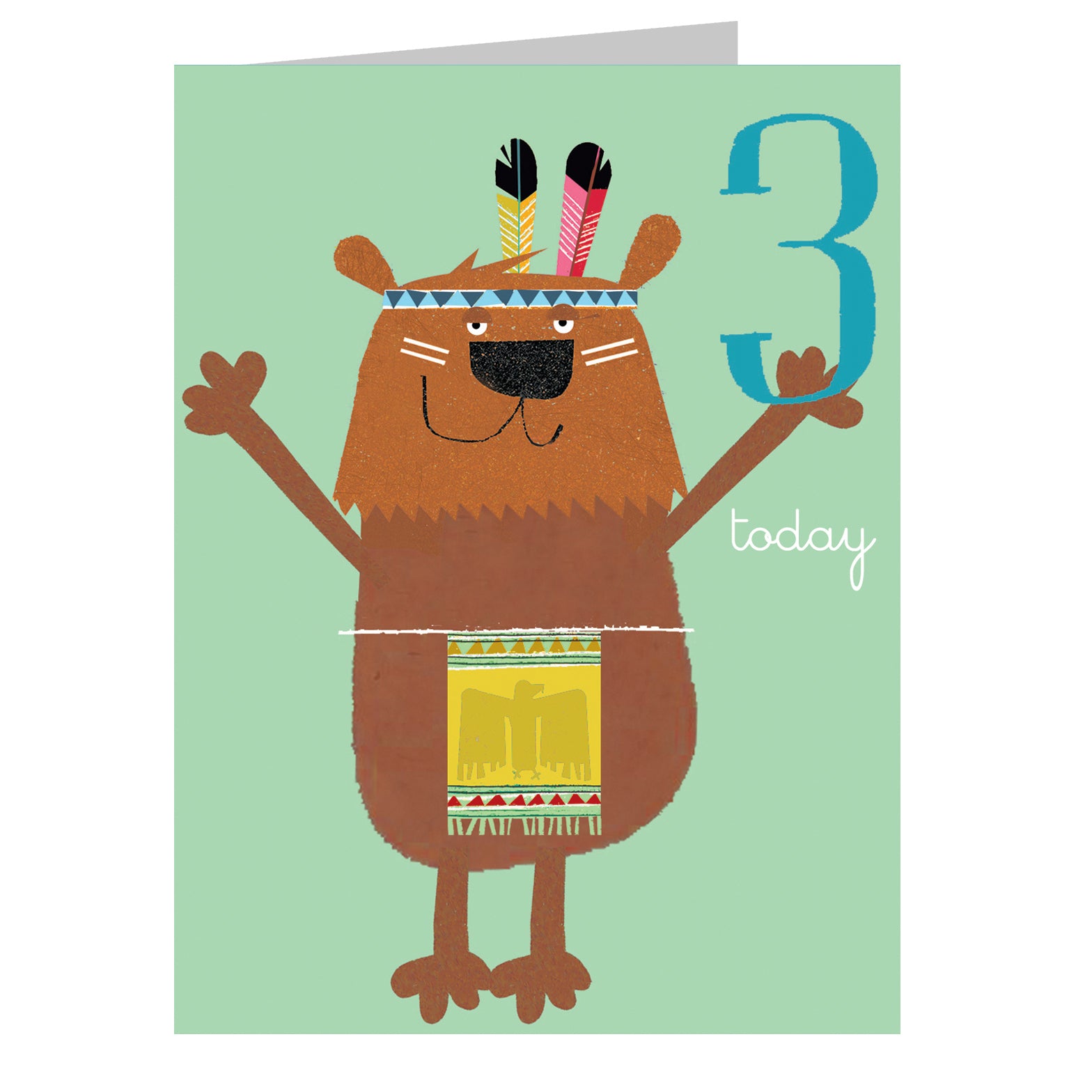 mini bear 3rd birthday card