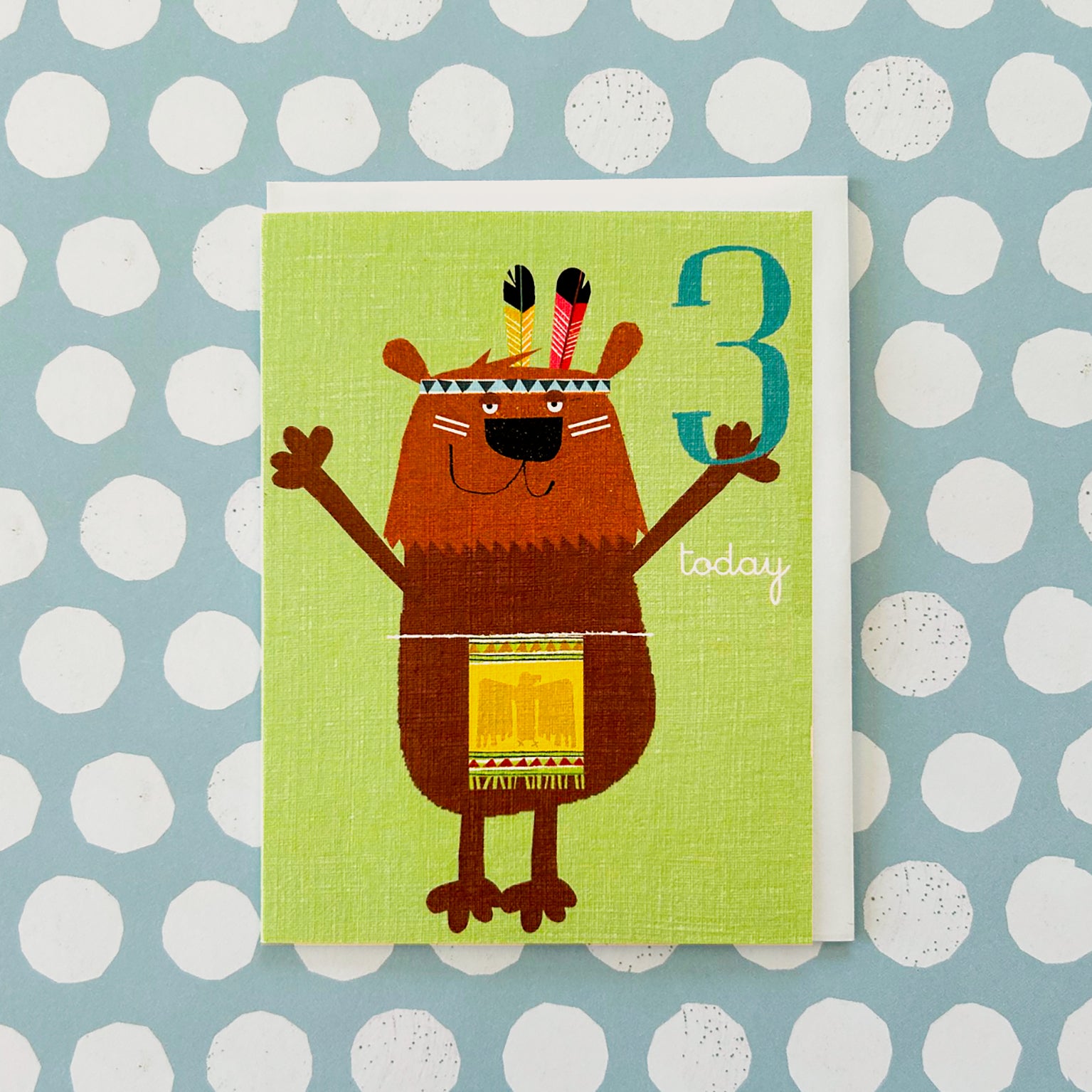 mini bear 3rd birthday card