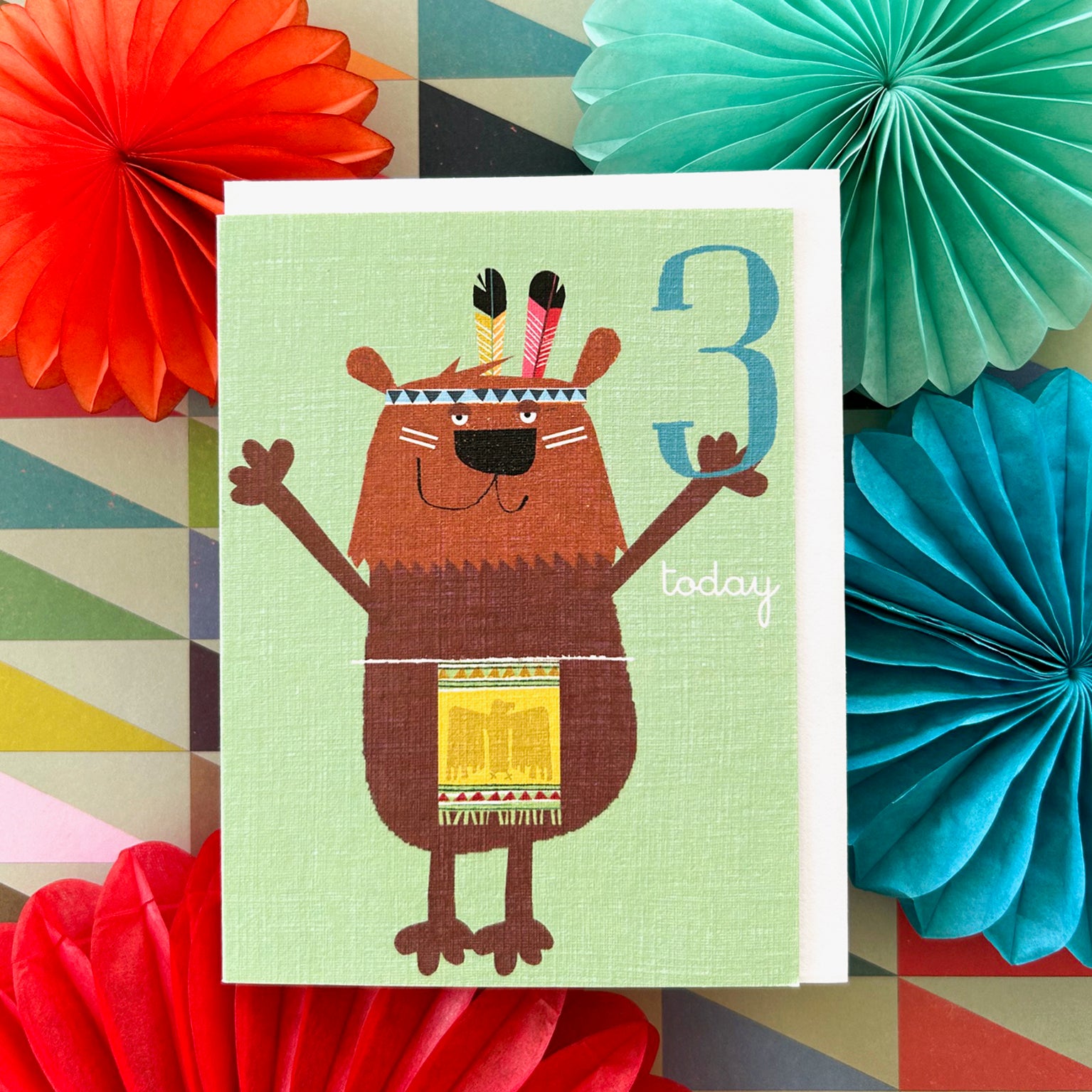 mini bear 3rd birthday card