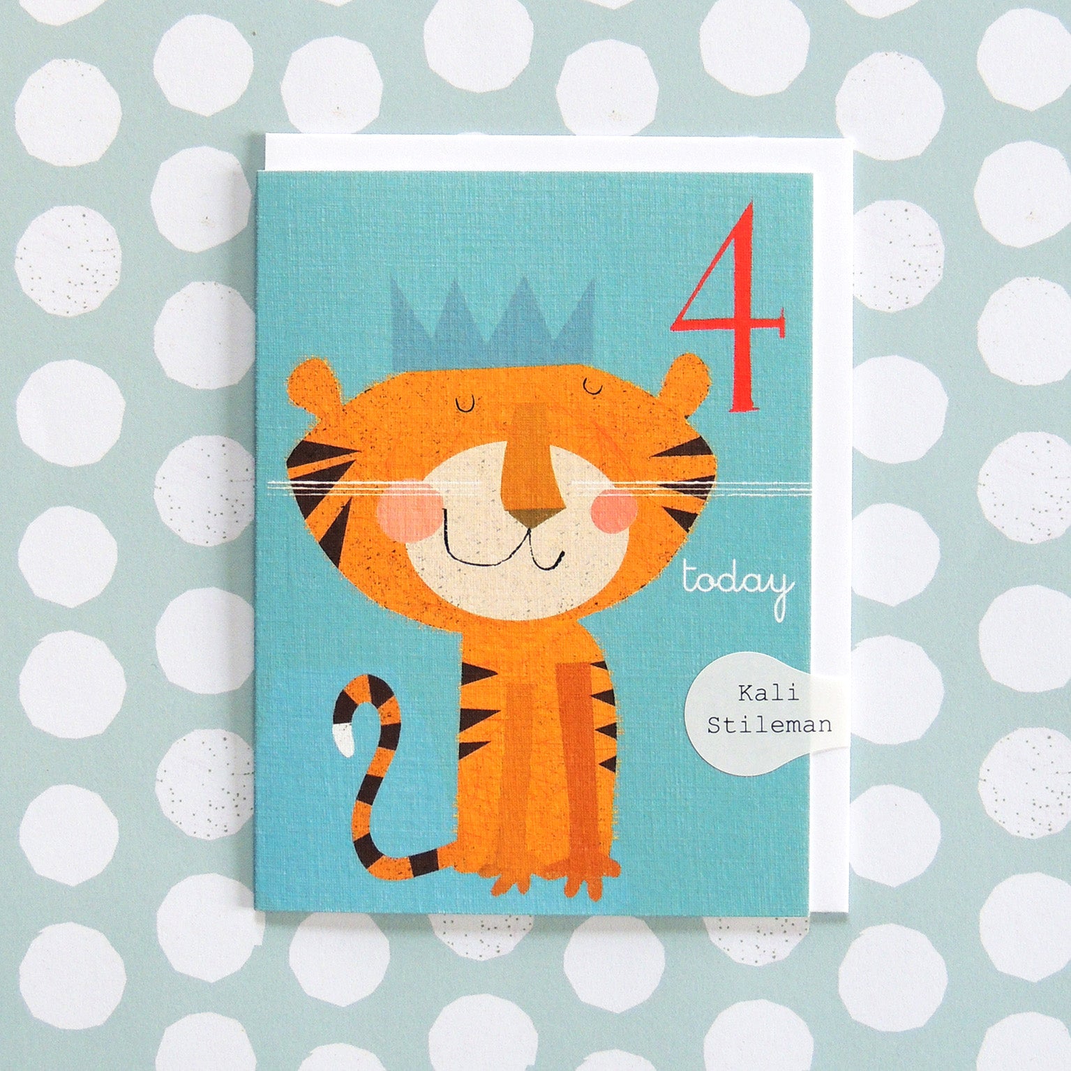 mini tiger 4th birthday card