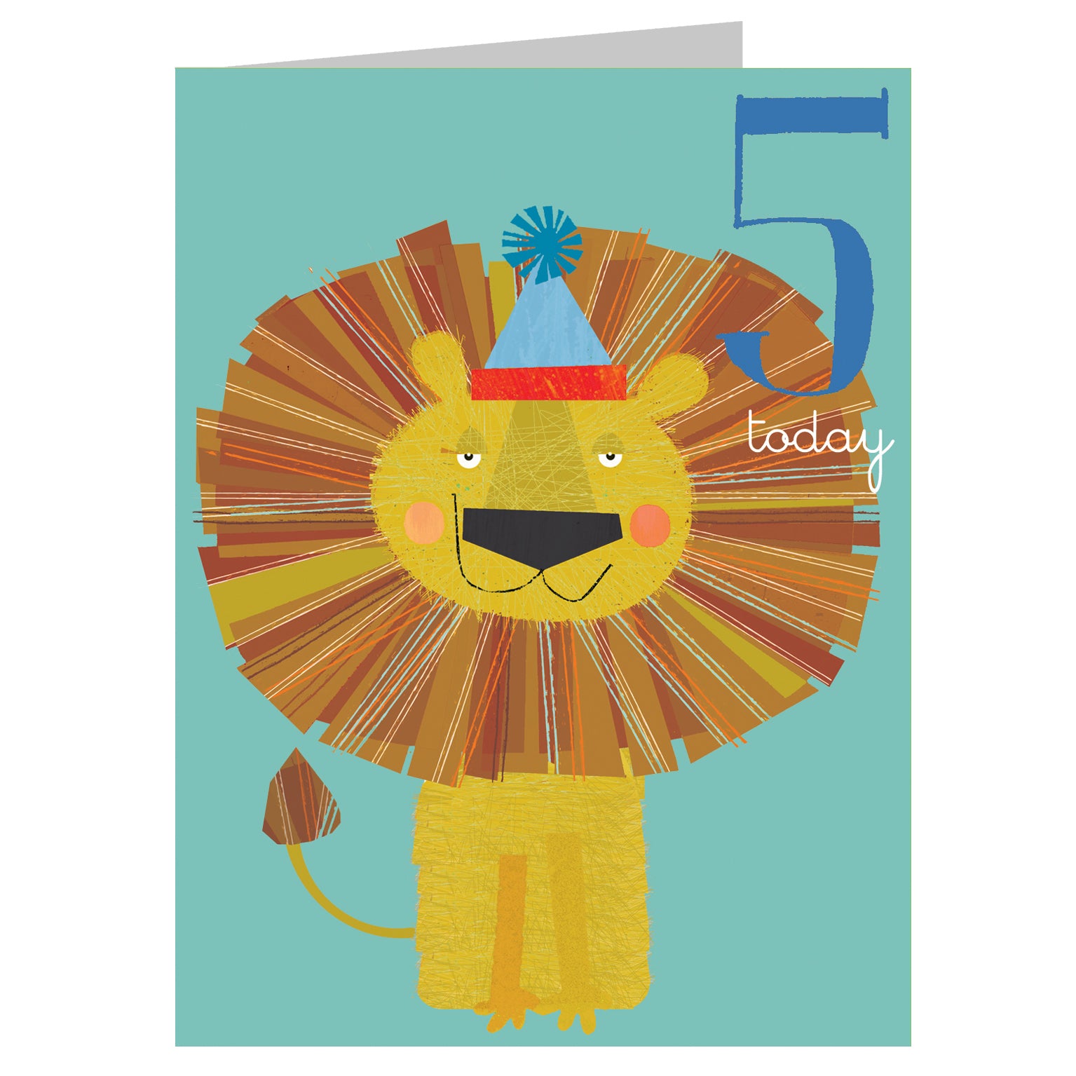 mini lion 5th birthday card