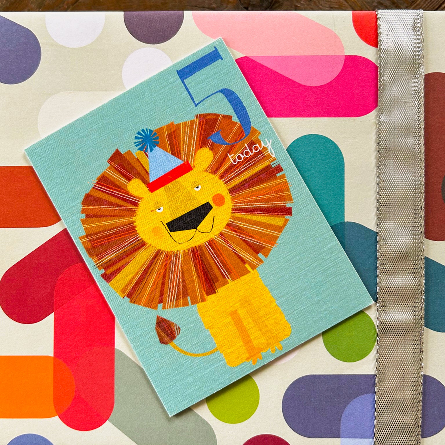 mini lion 5th birthday card