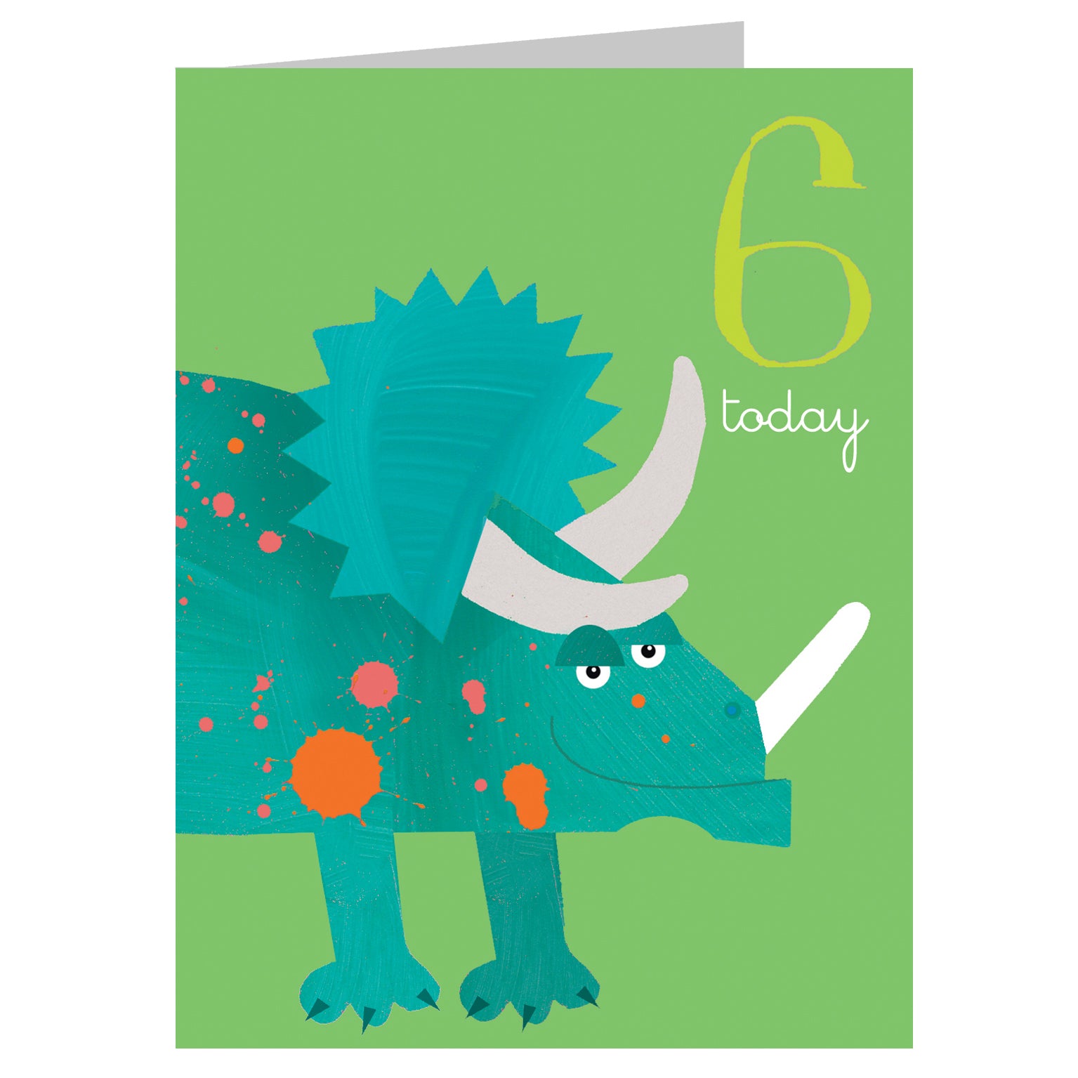 mini dinosaur 6th birthday card